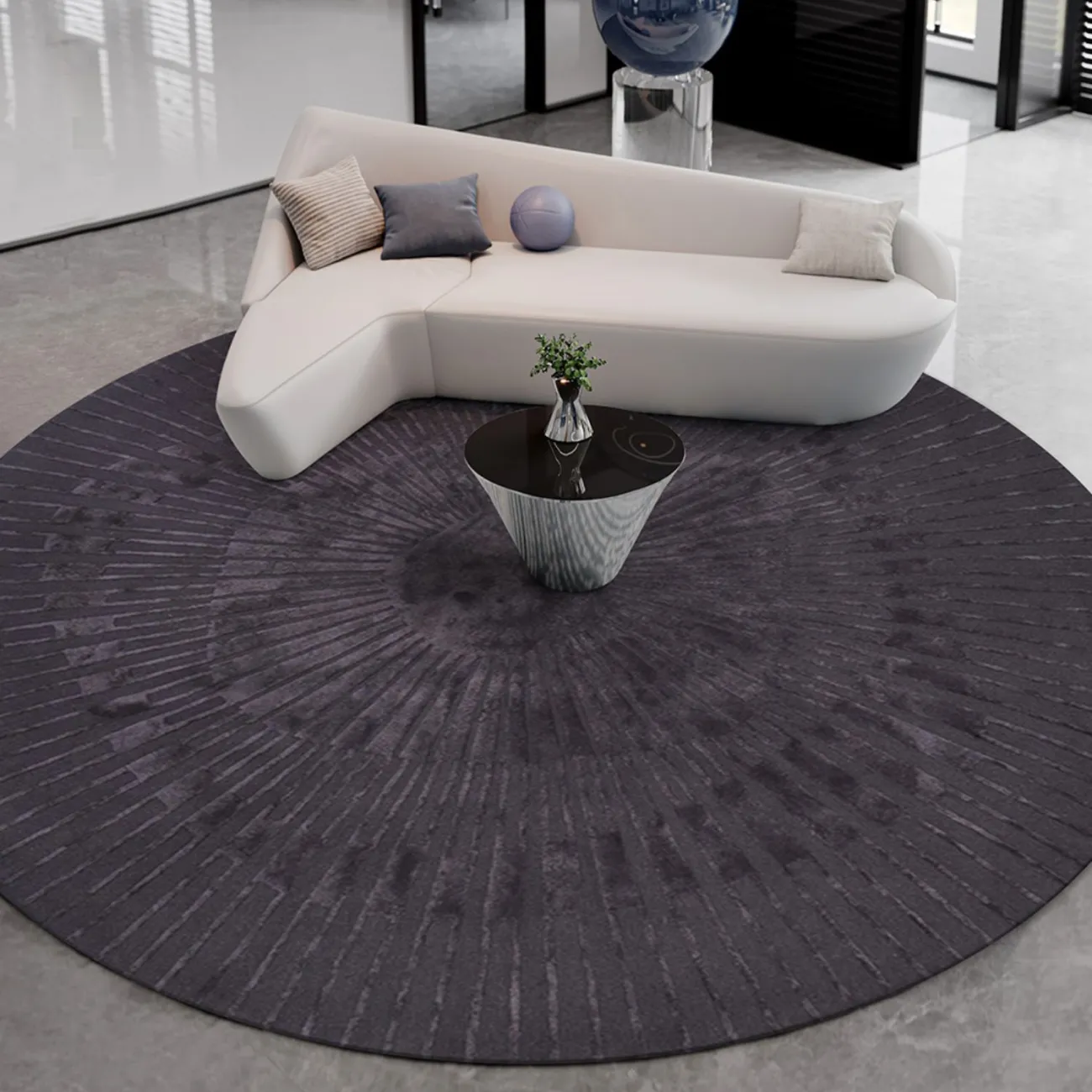 Круглый шерстяной ковёр ART Design ручной работы KV39217-32