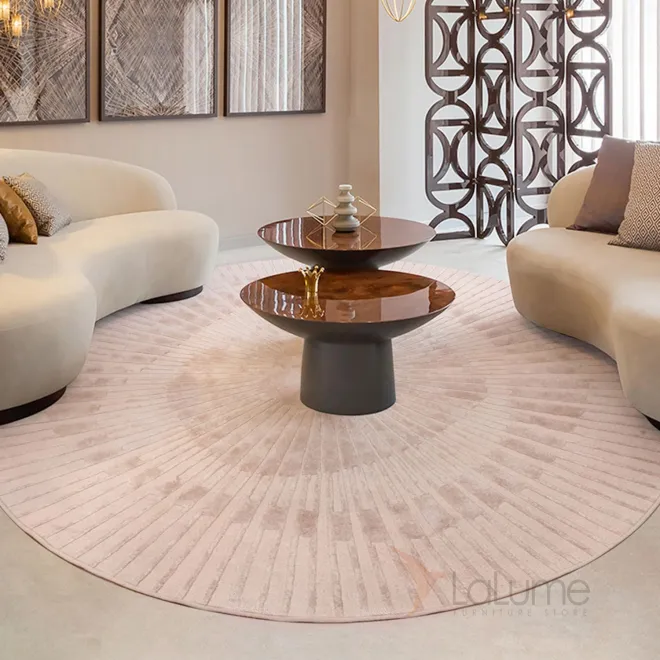 Круглый шерстяной ковёр ART Design ручной работы KV39217-32