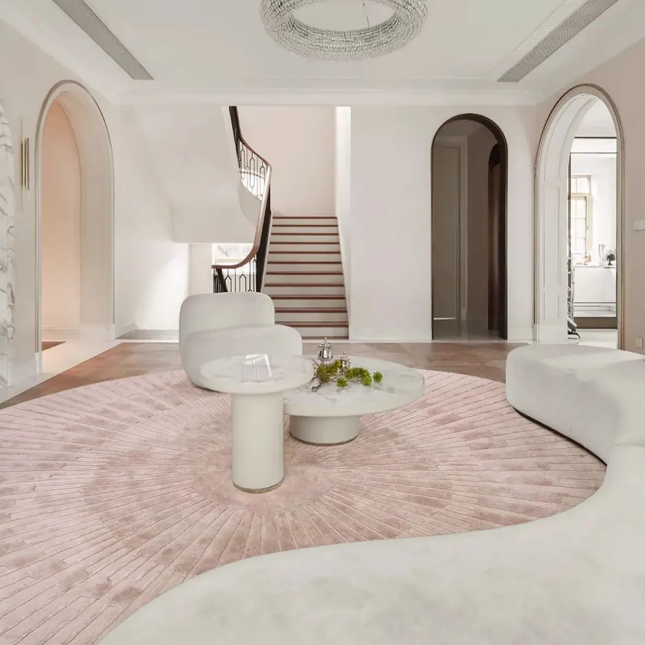 Круглый шерстяной ковёр ART Design ручной работы KV39217-32