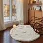 Круглый ковёр ART Design ручной работы из молочного шёлка KV39218-32