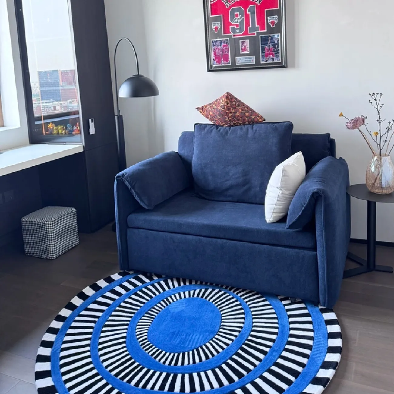 Круглый ковёр ART Design ручной работы из шерсти и мононити KV39219-32