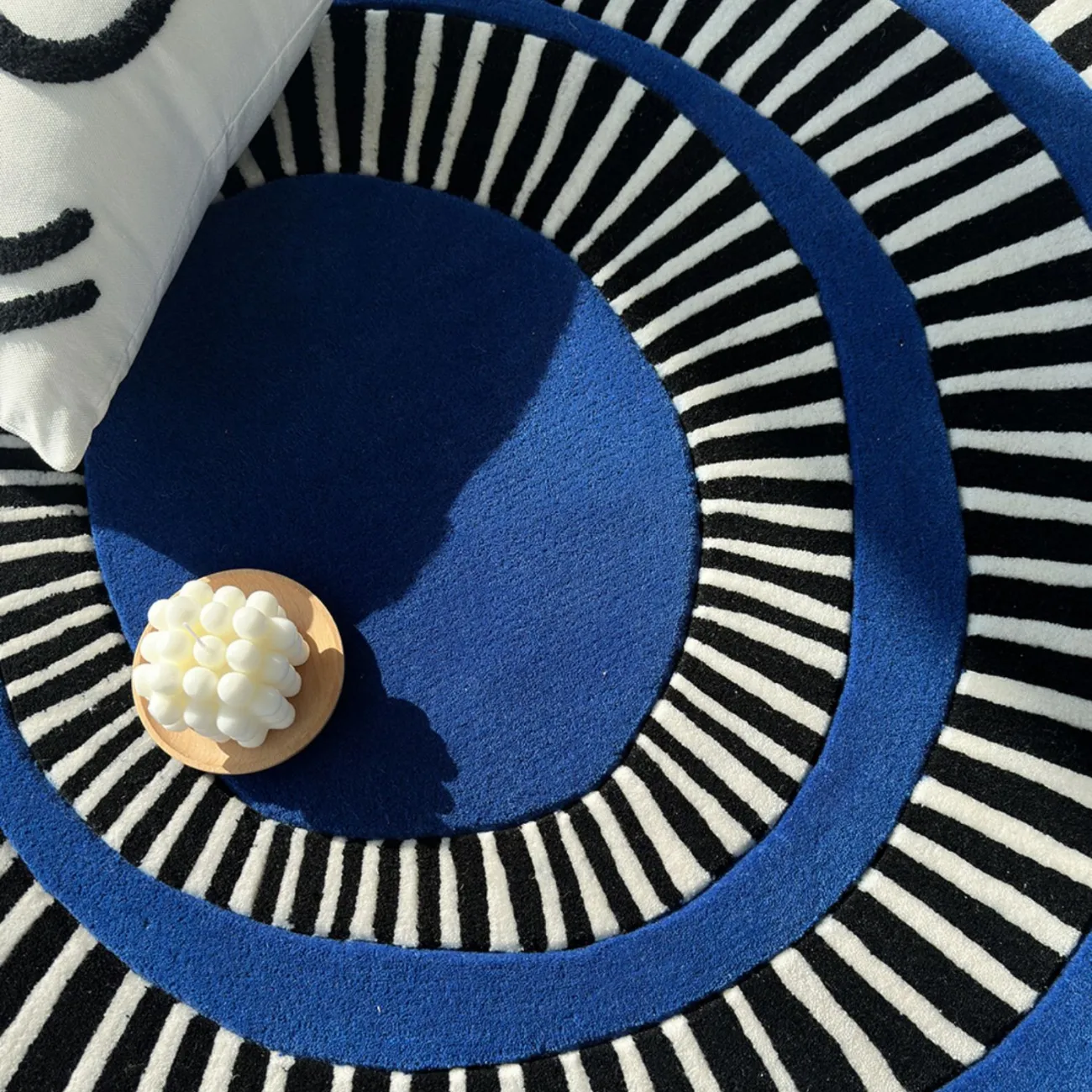 Круглый ковёр ART Design ручной работы из шерсти и мононити KV39219-32