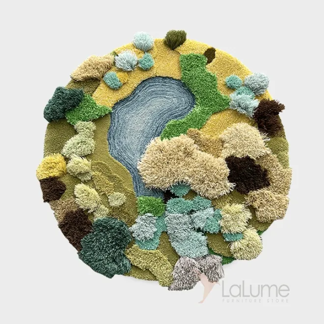 Оригинальный ковёр "Мох" ART Design из молочного шёлка KV39222-32