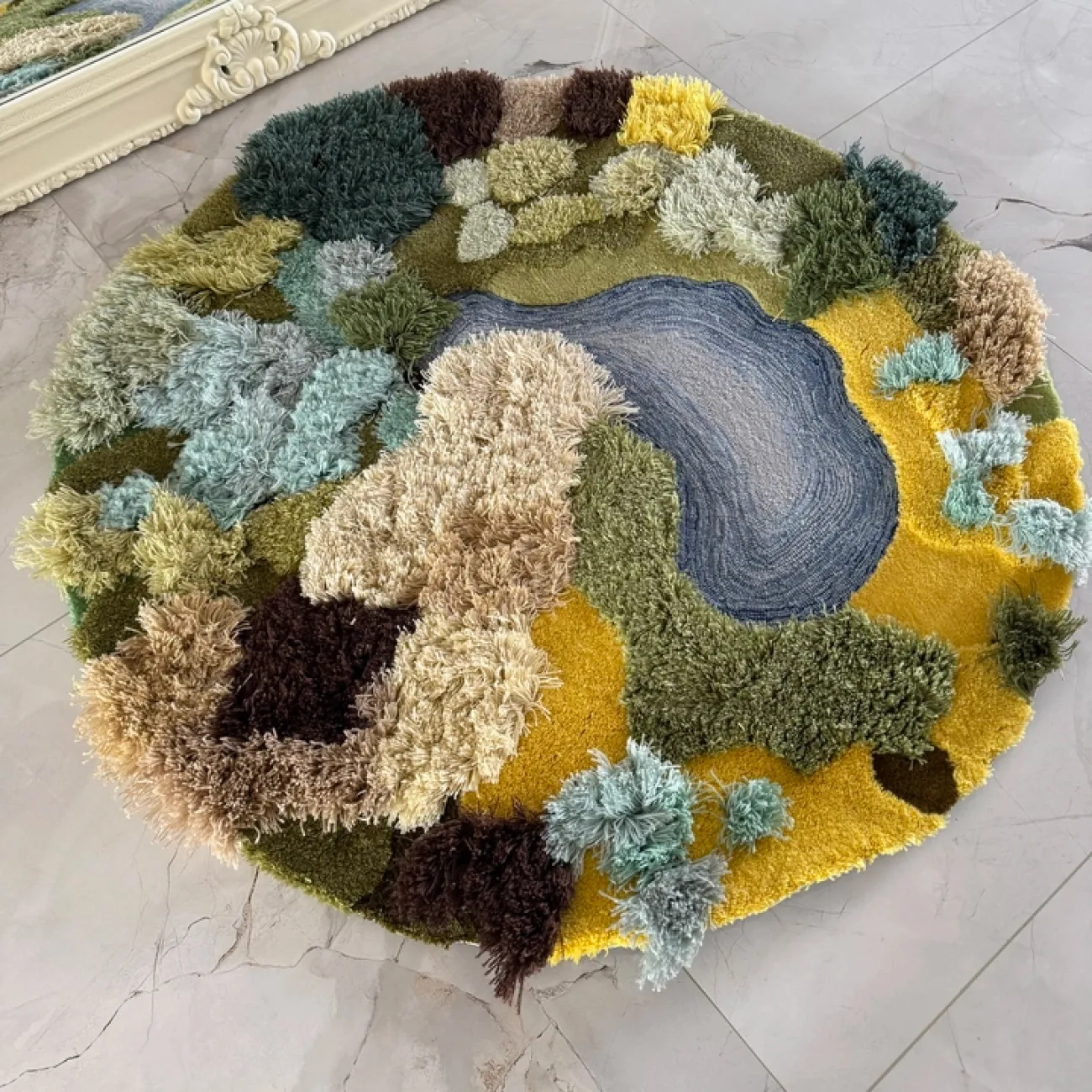 Оригинальный ковёр "Мох" ART Design из молочного шёлка KV39222-32