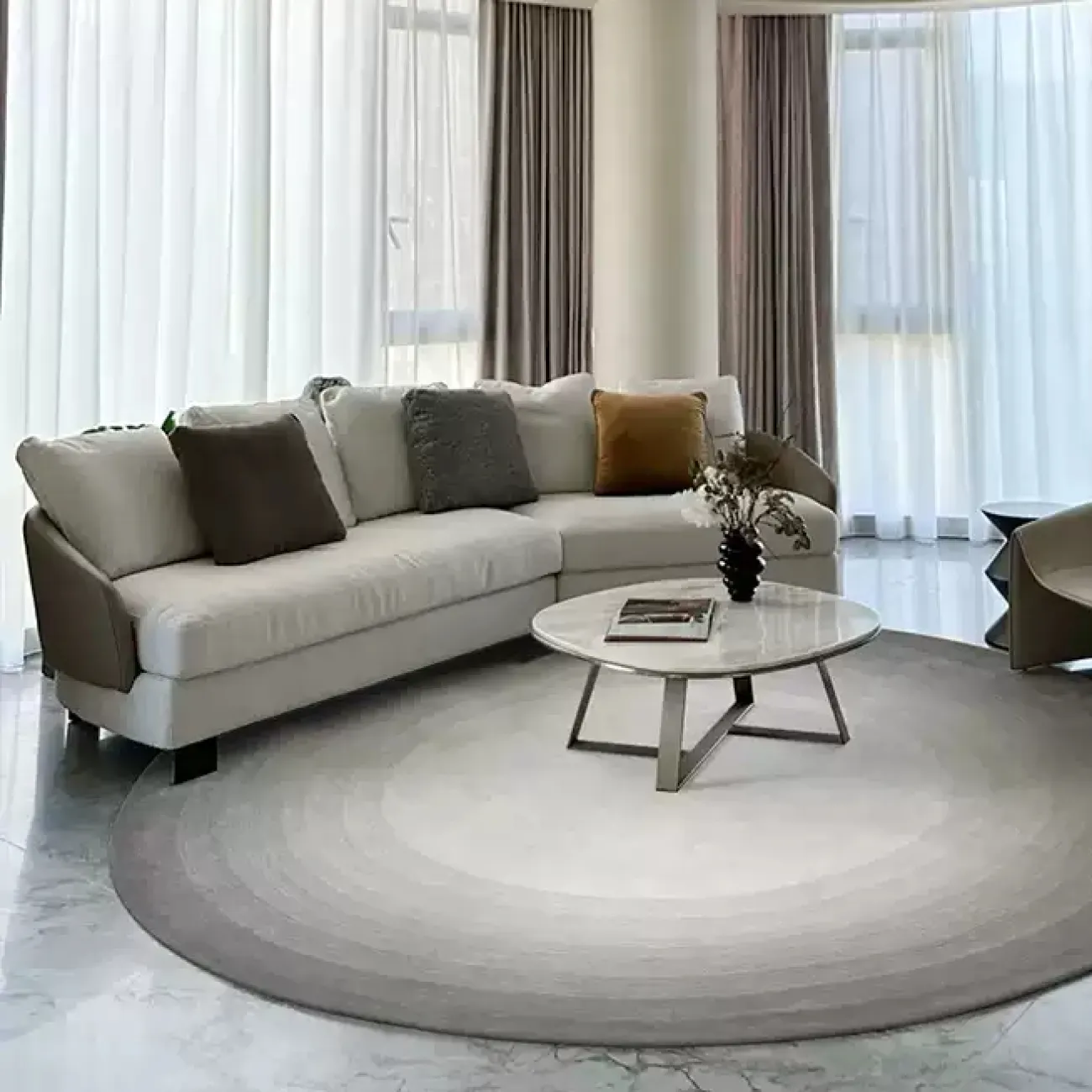 Практичный ковёр  ART Design ручной работы из шерсти или мононити KV39224-32