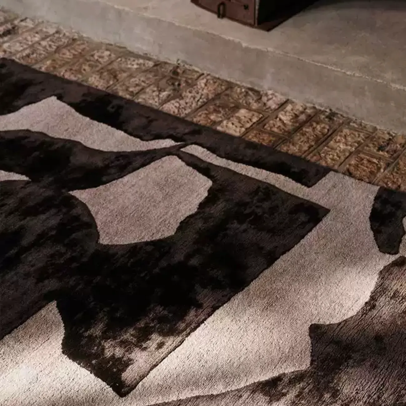 Абстрактный ковёр ART Design ручной работы из шерсти и шёлка KV39228-32