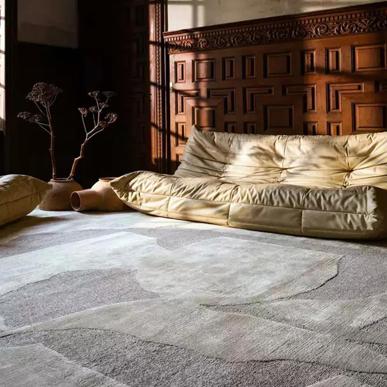 Абстрактный ковёр ART Design ручной работы из шерсти и шёлка KV39228-32