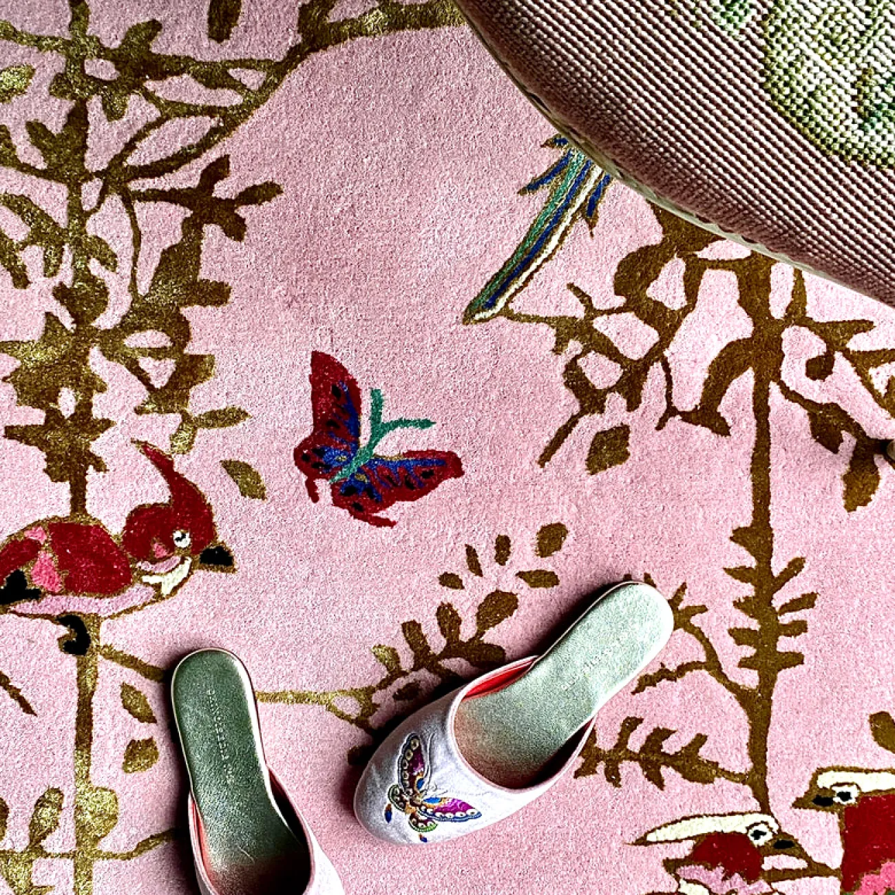 Элегантный ковёр "Птицы" ART Design  ручной работы из шерсти и шёлка KV39232-32