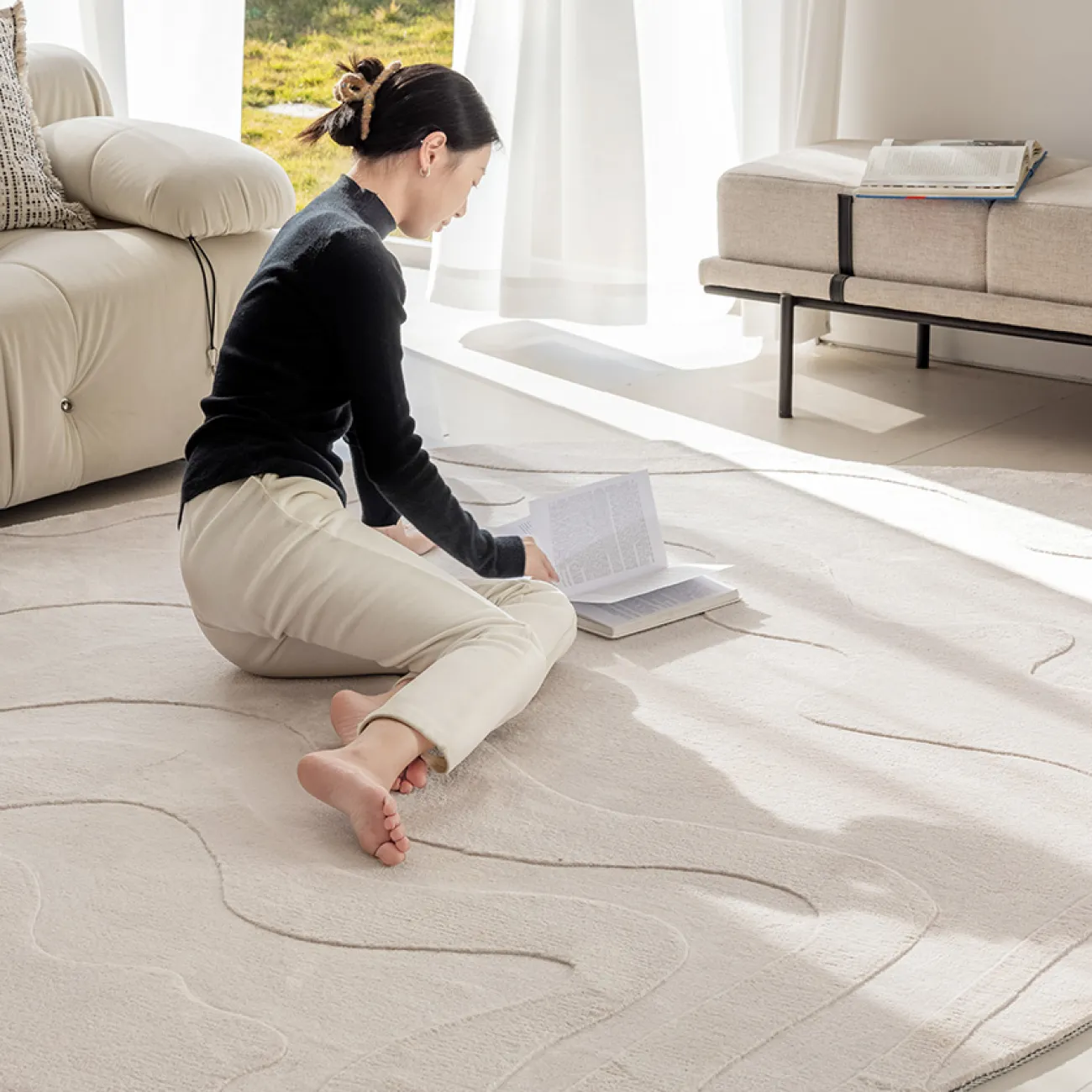 Тёплый ковёр ART Design ручной работы из мононити KV39237-32