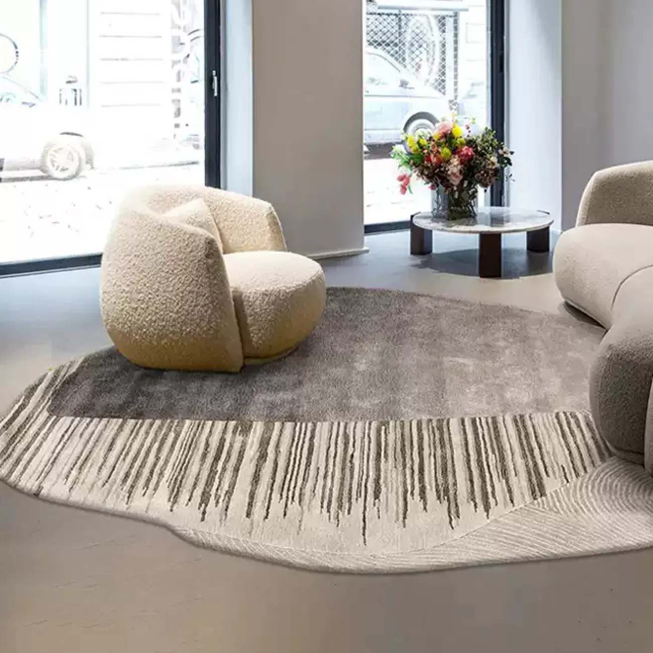 Оригинальный ковёр ART Design ручной работы из шерсти или мононити KV39241-32