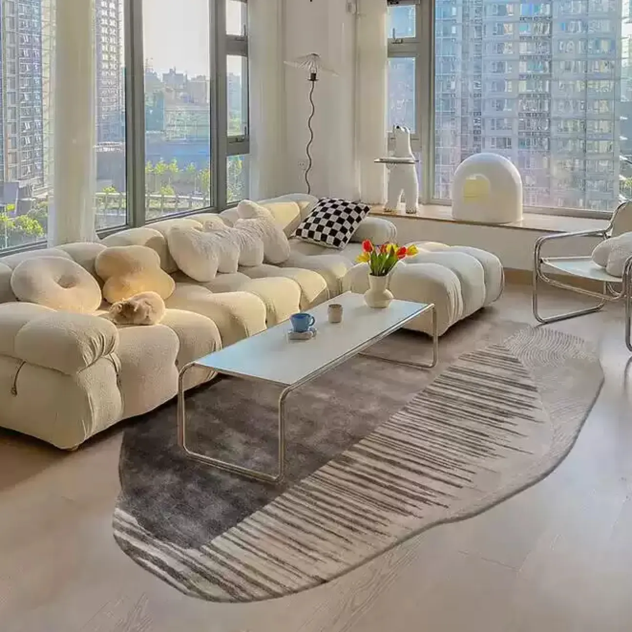 Оригинальный ковёр ART Design ручной работы из шерсти или мононити KV39241-32