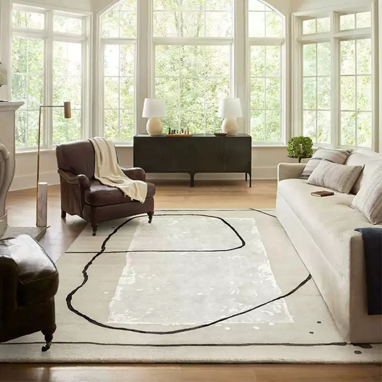 Абстрактный ковёр ART Design ручной работы из шерсти KV39242-32