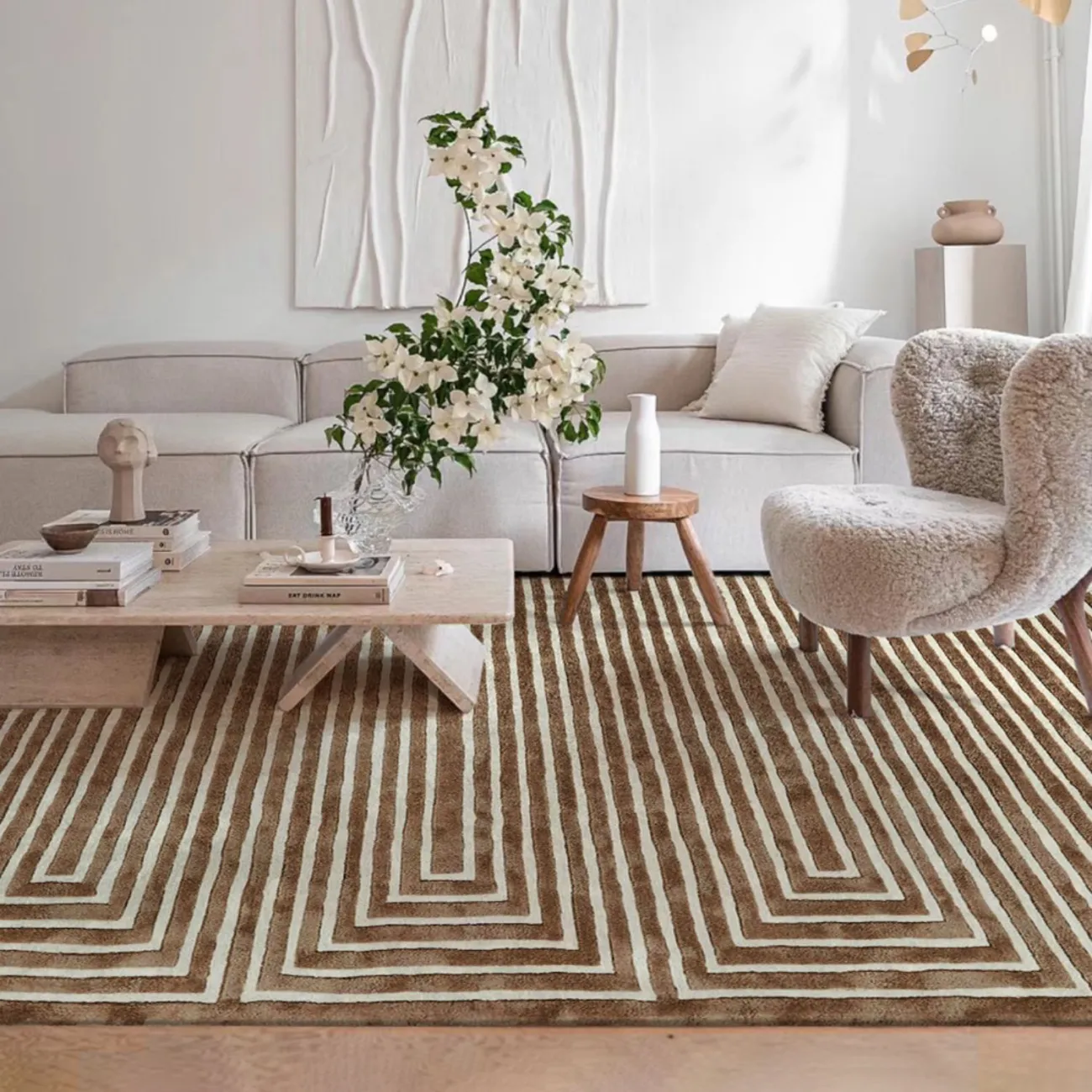 Геометричный ковёр ART Design ручной работы из шерсти KV39243-32