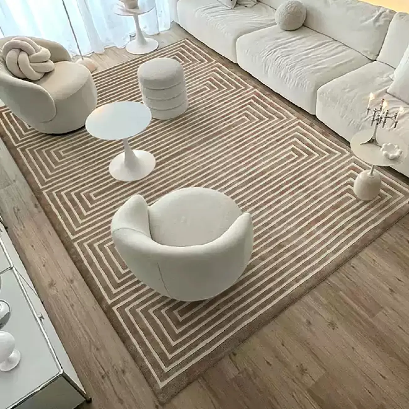 Геометричный ковёр ART Design ручной работы из шерсти KV39243-32