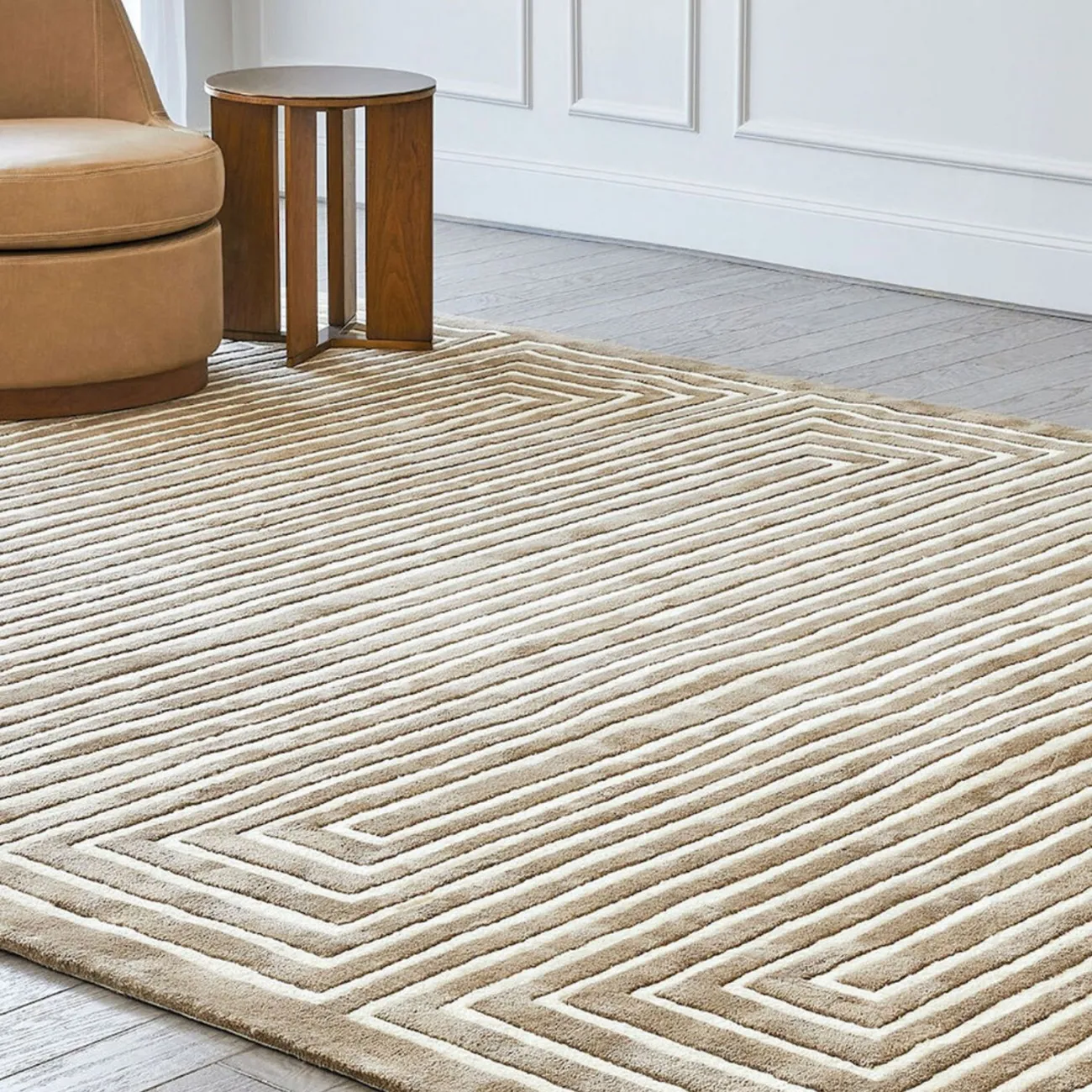 Геометричный ковёр ART Design ручной работы из шерсти KV39243-32