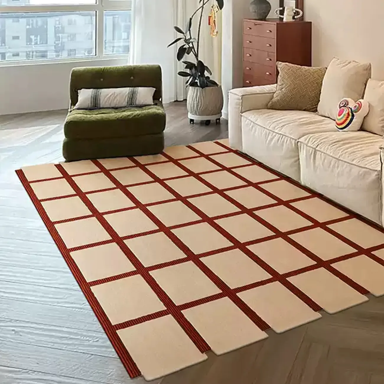 Геометричный ковёр ART Design ручной работы из мононити KV39245-32