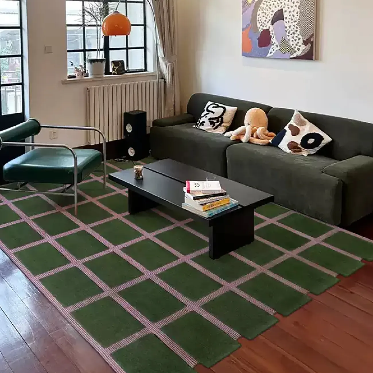 Геометричный ковёр ART Design ручной работы из мононити KV39245-32