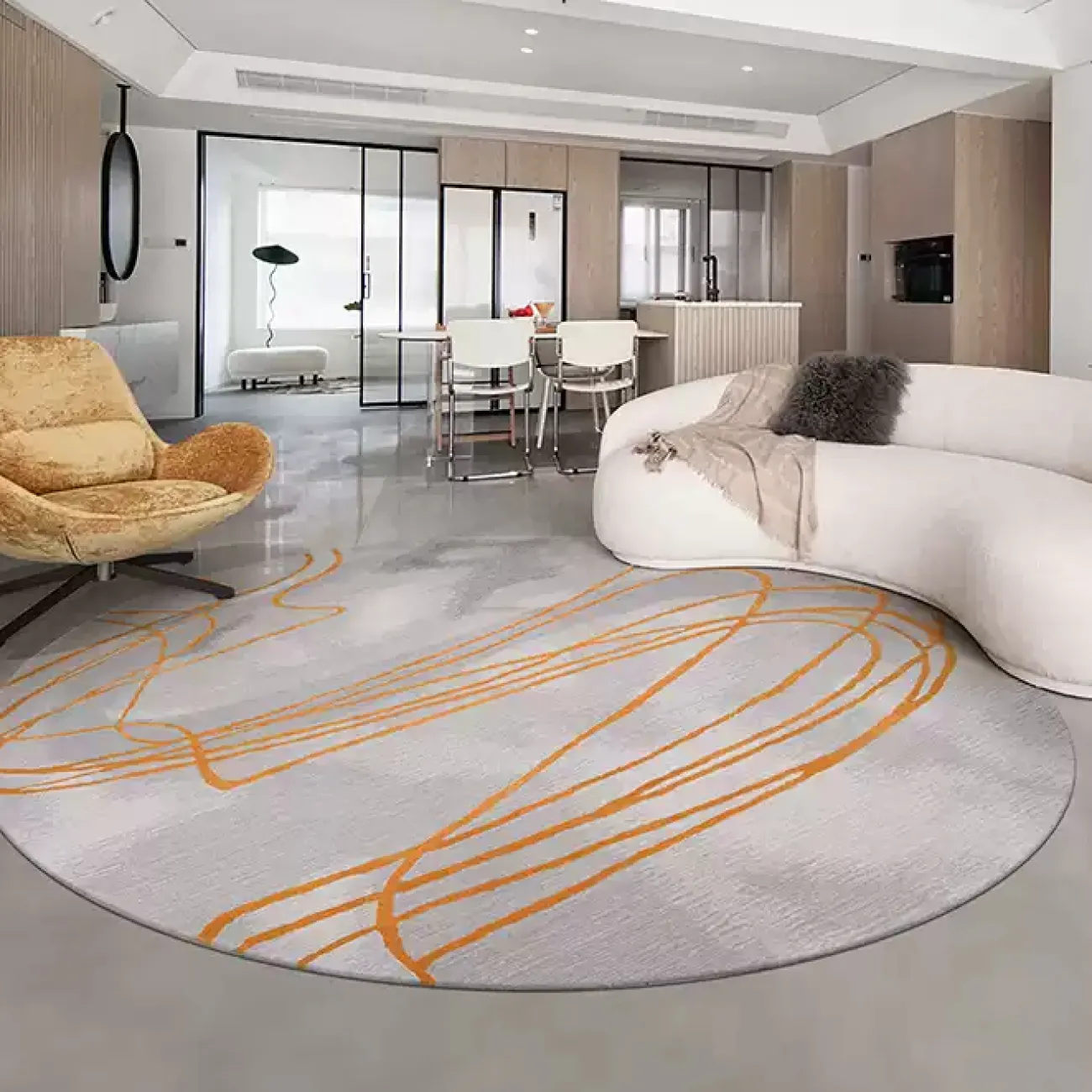 Круглый ковёр ART Design ручной работы из шерсти KV39251-32