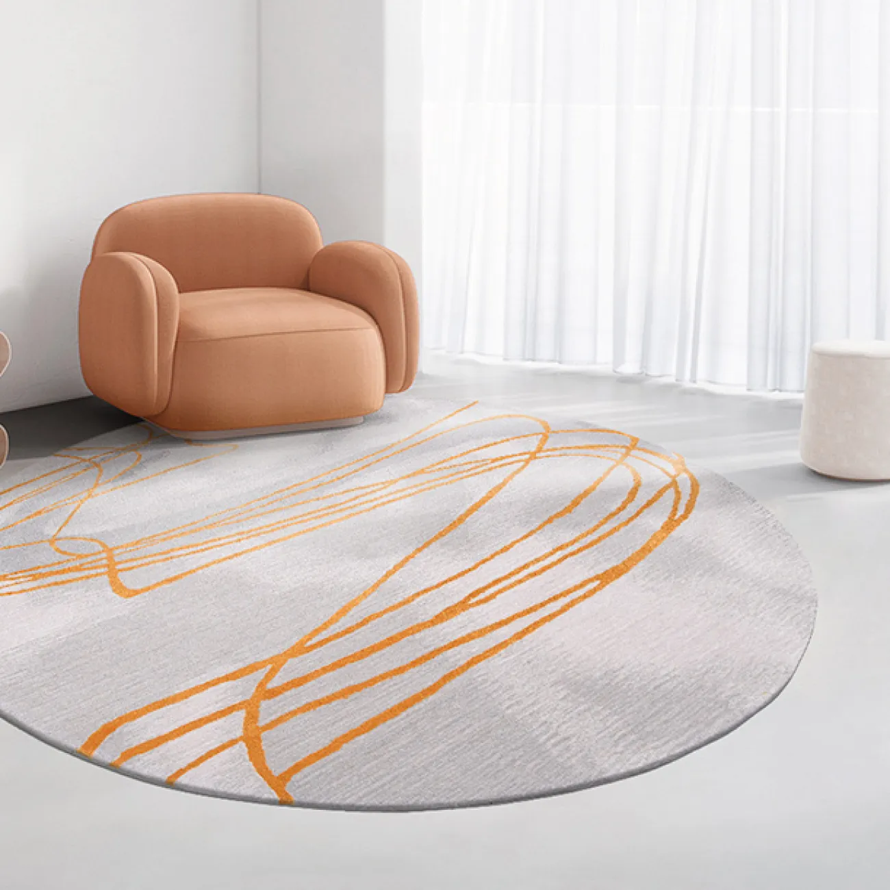 Круглый ковёр ART Design ручной работы из шерсти KV39251-32