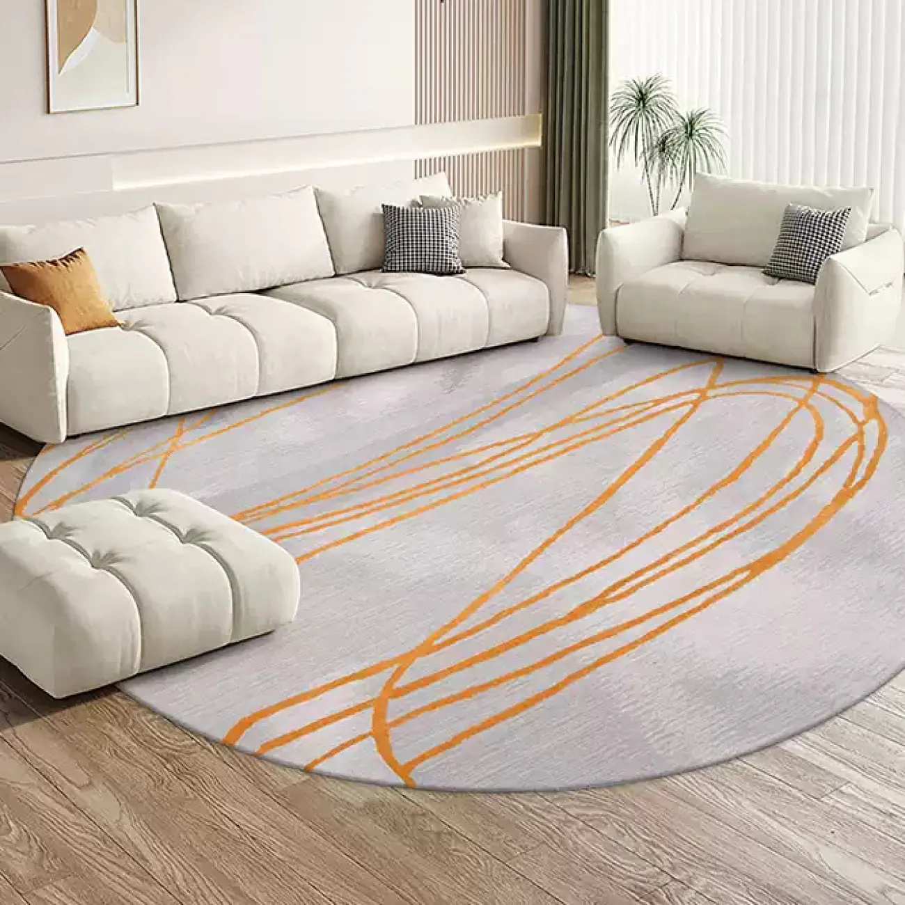 Круглый ковёр ART Design ручной работы из шерсти KV39251-32