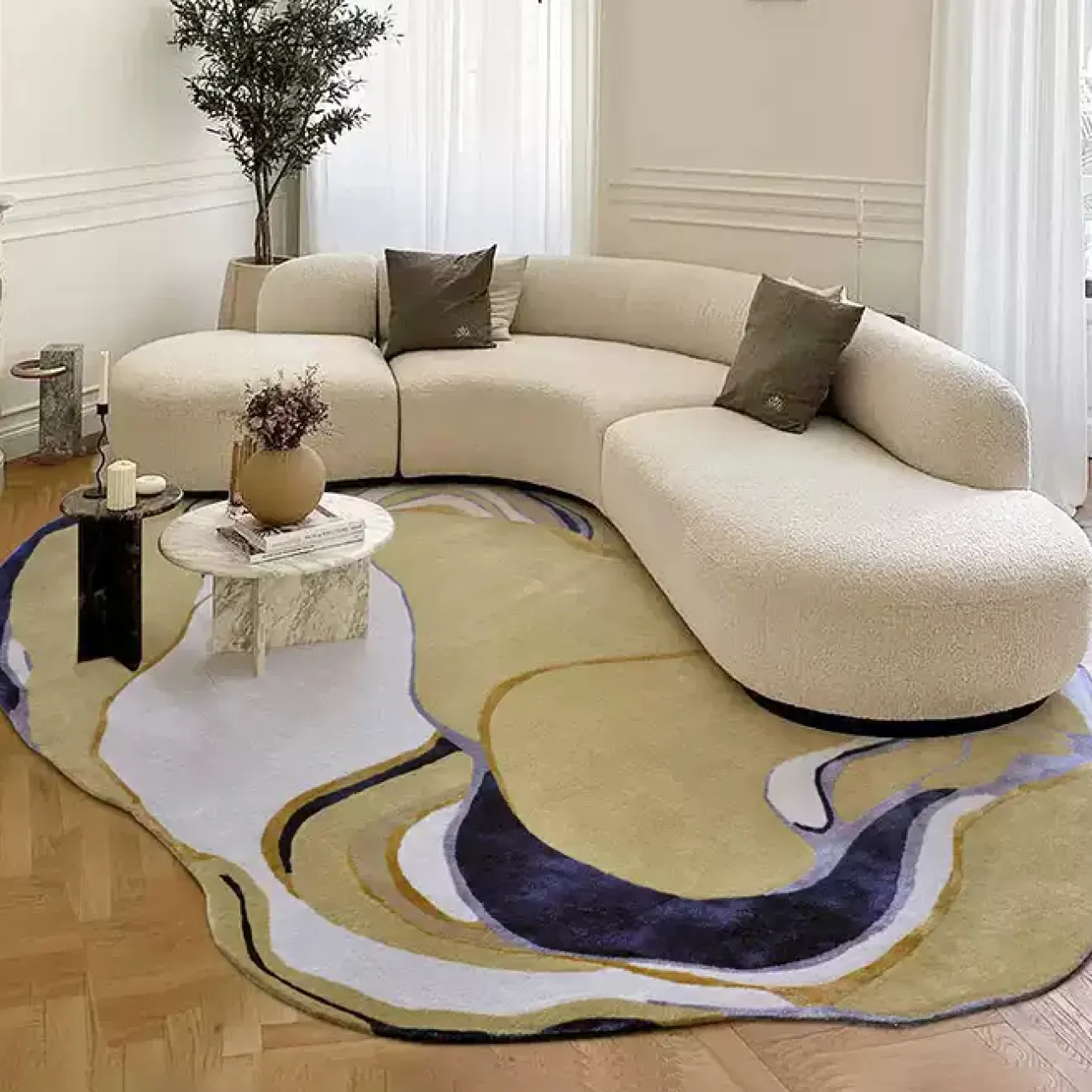 Оригинальный ковёр ART Design из шерсти и шелка KV39266-32