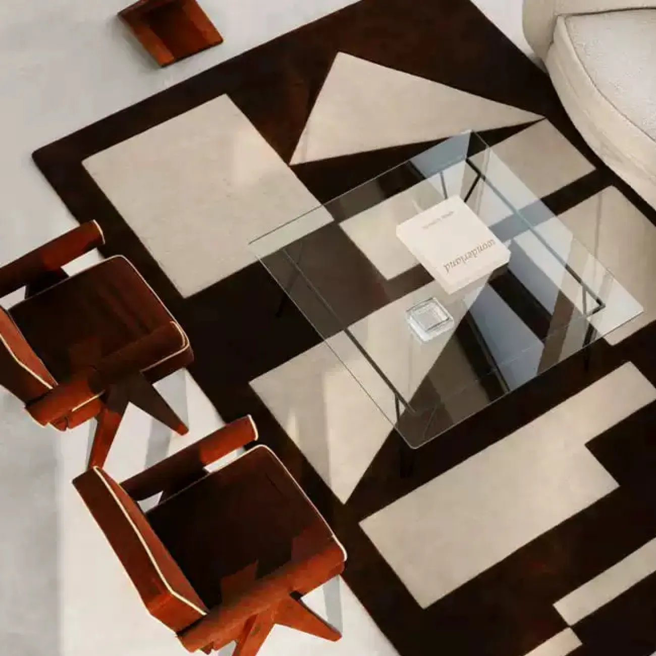 Геометричный ковёр ART Design из шерсти KV39288-32