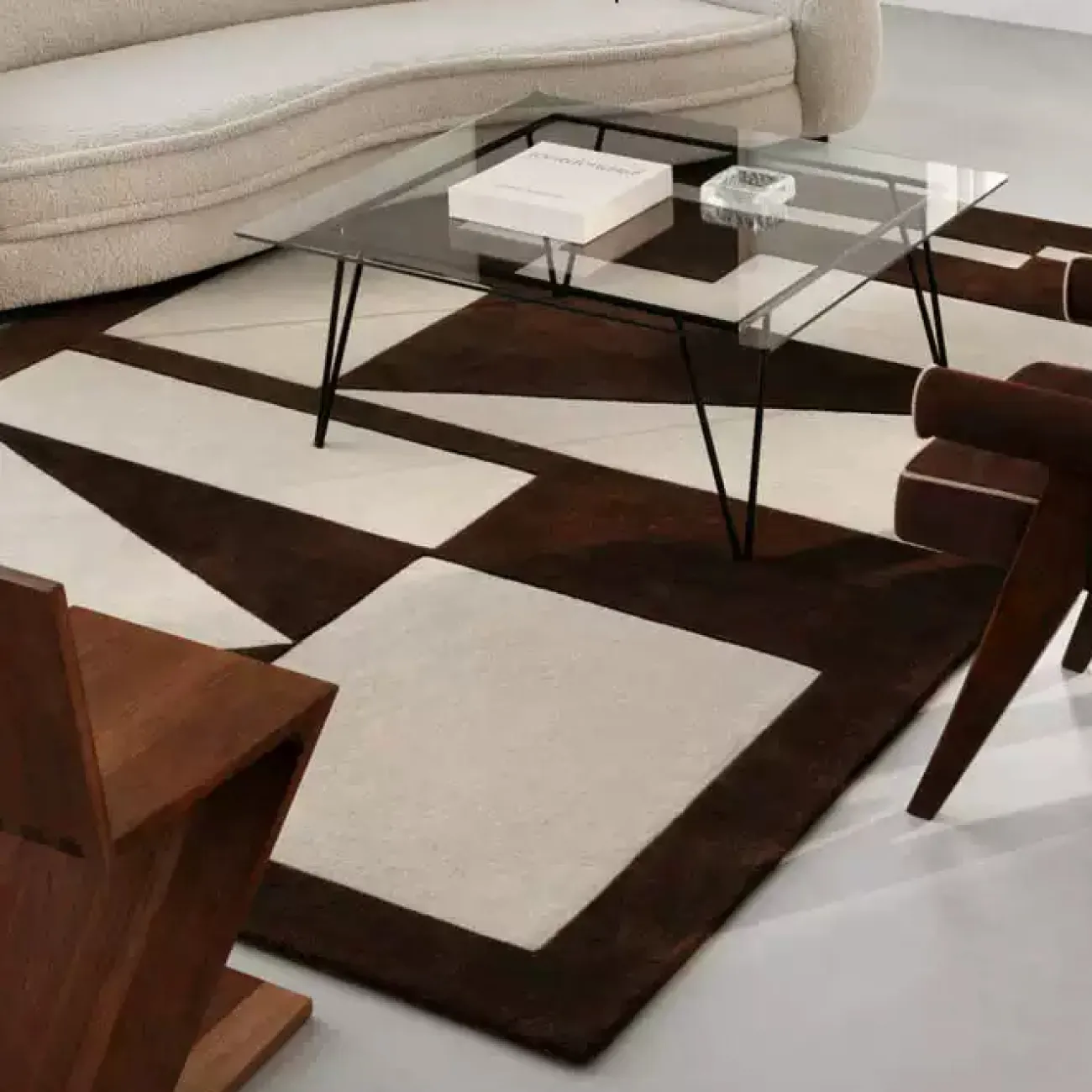 Геометричный ковёр ART Design из шерсти KV39288-32