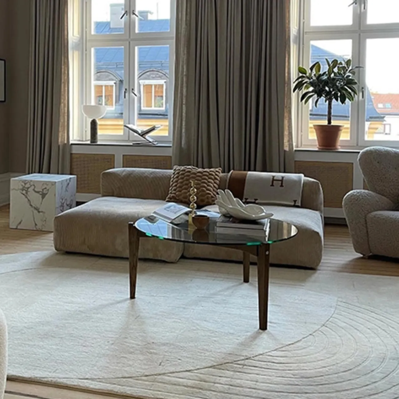 Однотонный ковёр ART Design из шерсти KV39289-32