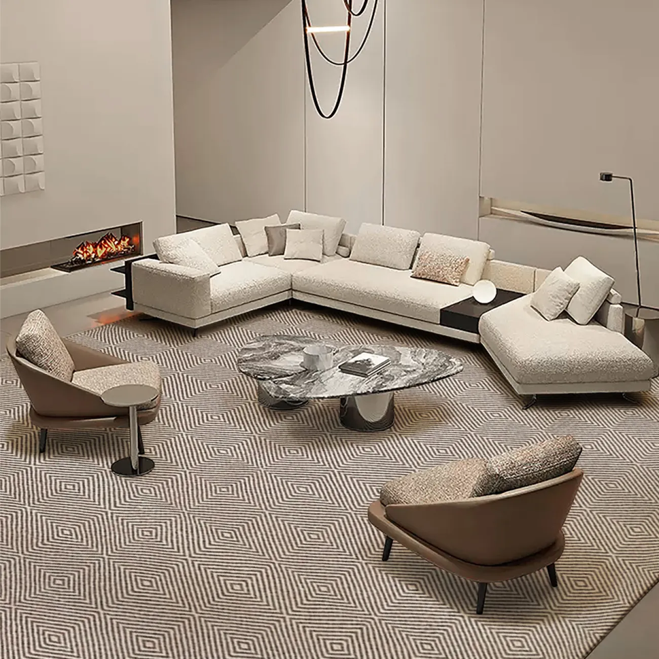 Практичный ковёр ART Design из шерсти KV39348-32