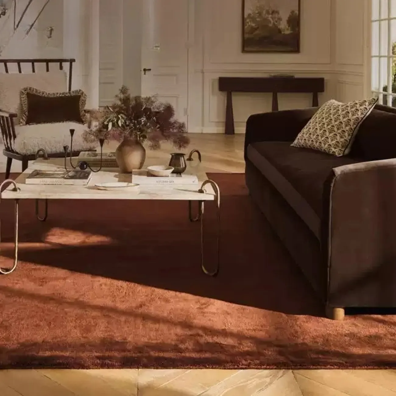 Однотонный ковёр ART Design из шерсти KV39396-32