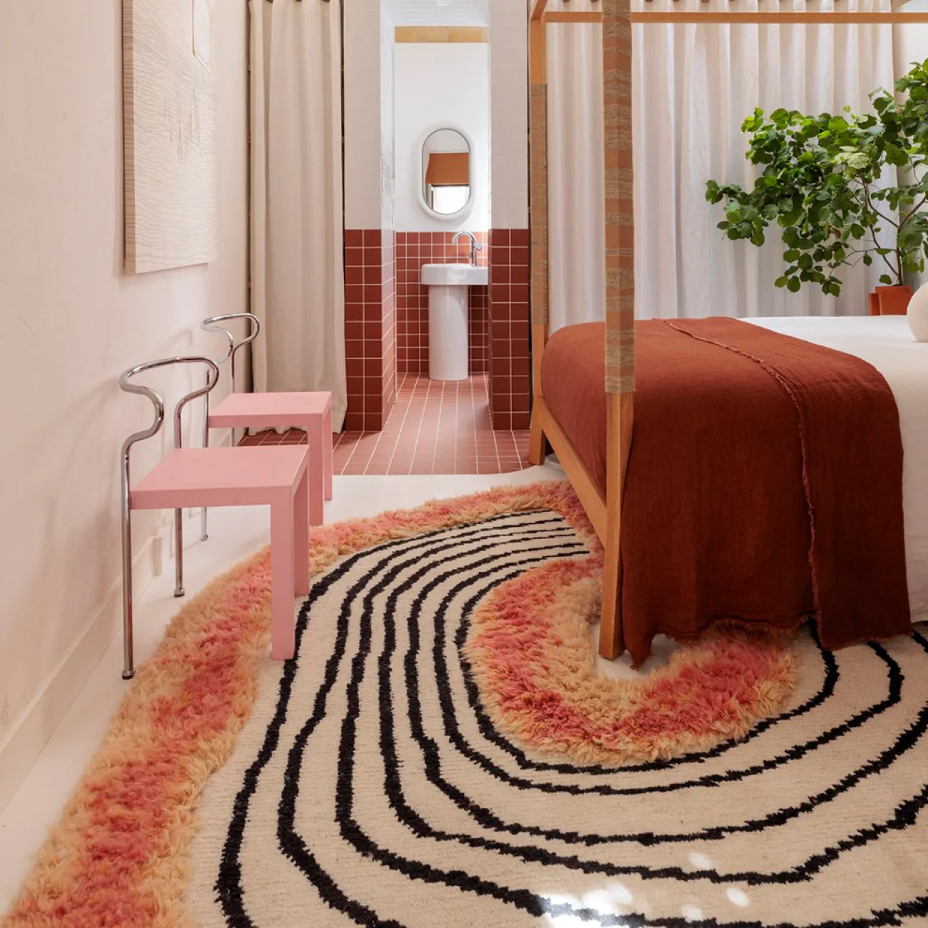 Оригинальный ковёр ART Design из молочного шёлка KV39430-32