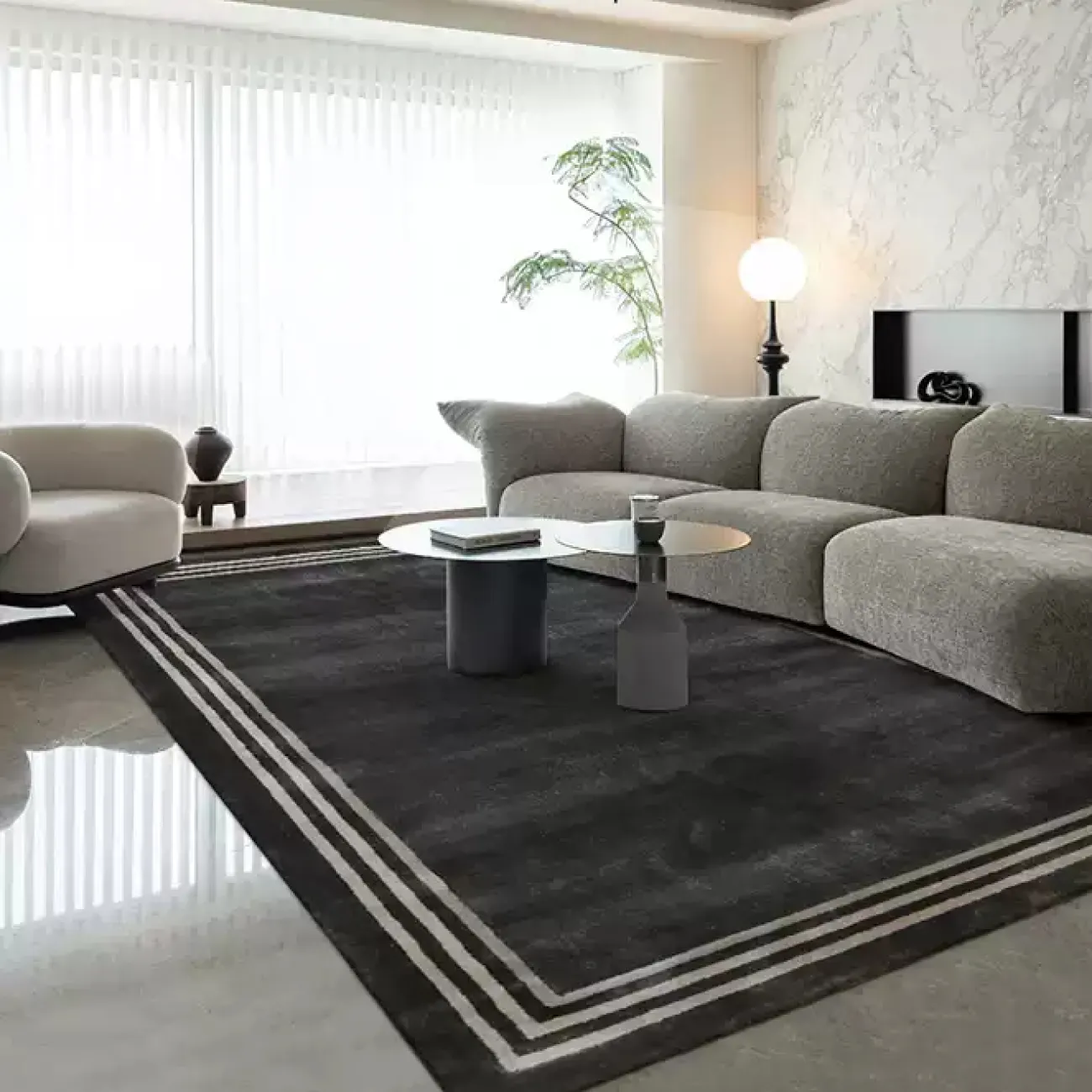 Практичный ковёр ART Design из тенселя KV39442-32