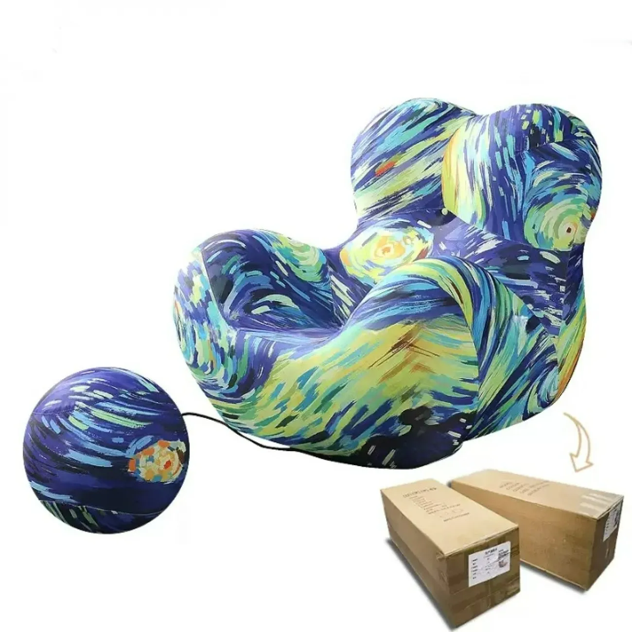 Оригинальное компрессионное кресло с пуфом Simon Compress яркой расцветки KR39455-32
