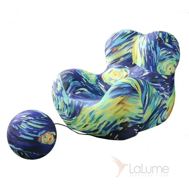 Оригинальное компрессионное кресло с пуфом Simon Compress яркой расцветки KR39455-32