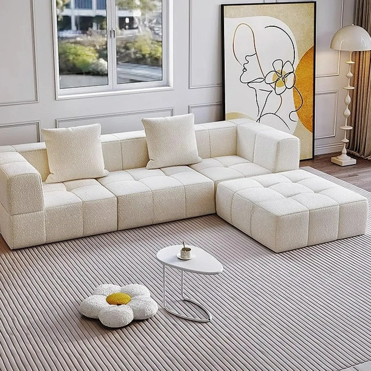 Модульный бескаркасный диван Simon Compress с чехлом из кашемира DV39459-32