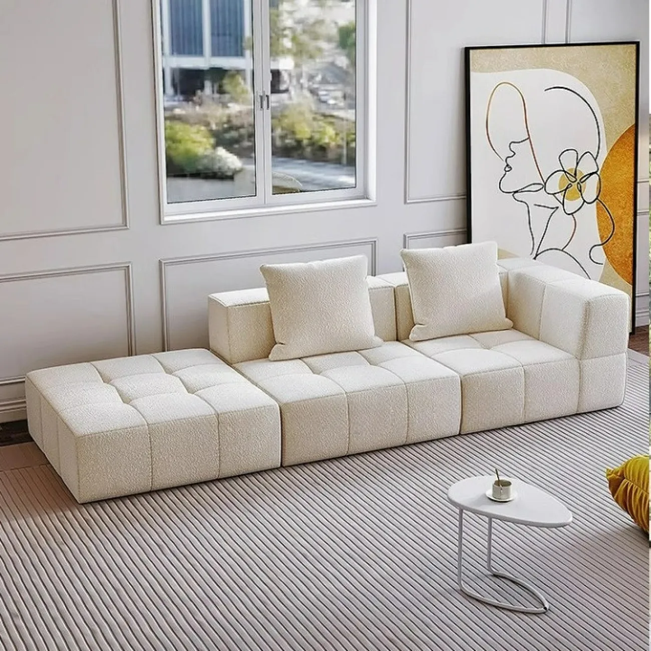 Модульный бескаркасный диван Simon Compress с чехлом из кашемира DV39459-32