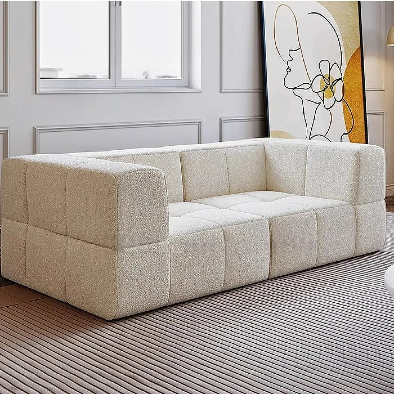 Модульный бескаркасный диван Simon Compress с чехлом из кашемира DV39459-32