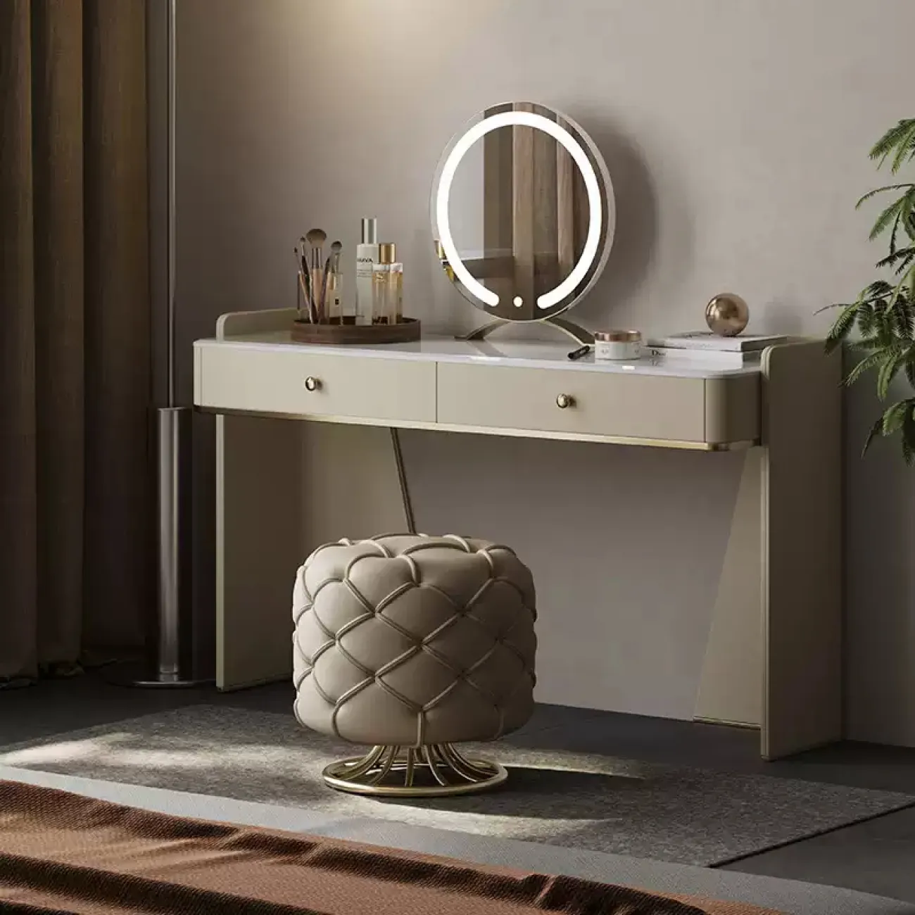 Изящный табурет для макияжа Wand из кожи или микрофибры TB39461-32