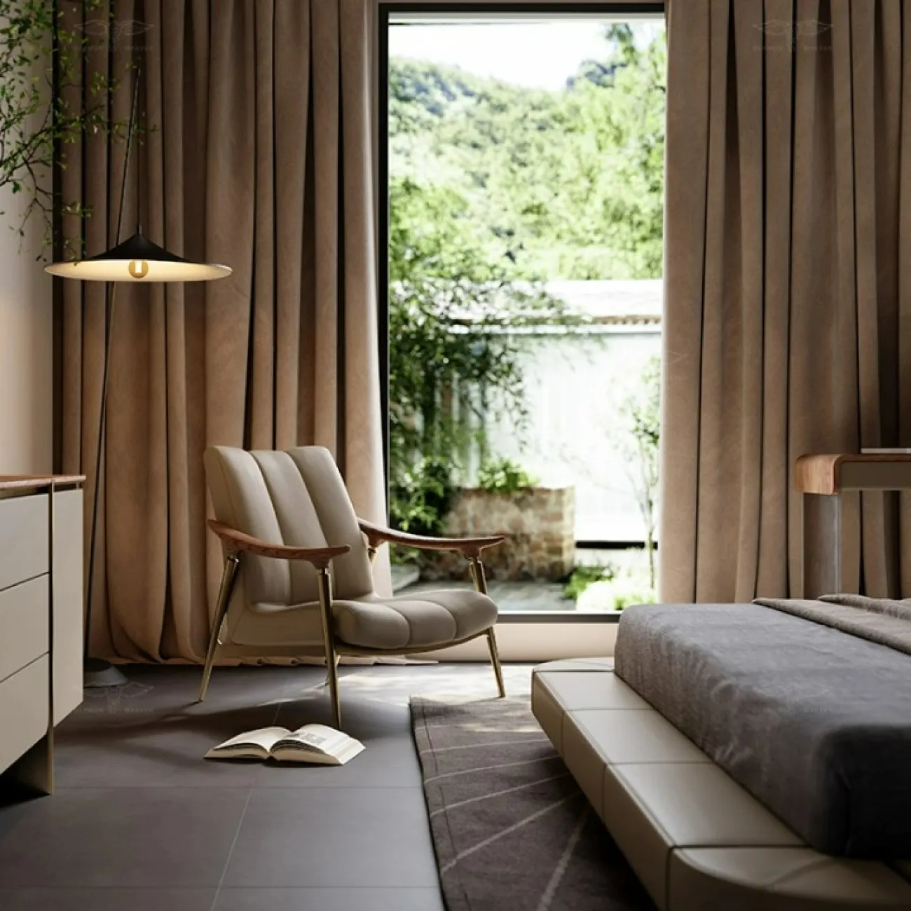 Роскошное кресло Wand из микрофибры или кожи KR39462-32 Роскошное кресло Wand из микрофибры или кожи KR39462-32