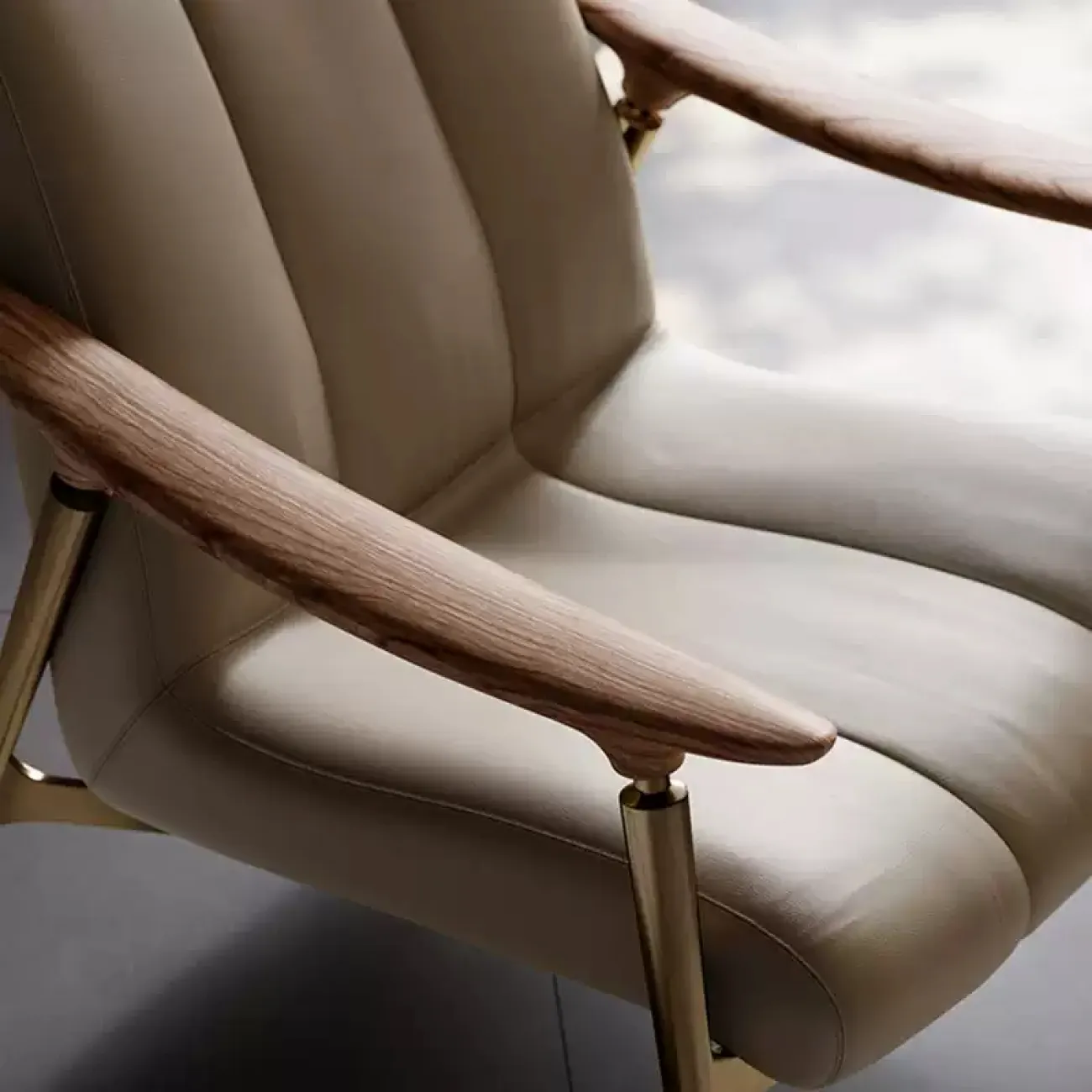 Роскошное кресло Wand из микрофибры или кожи KR39462-32 Роскошное кресло Wand из микрофибры или кожи KR39462-32