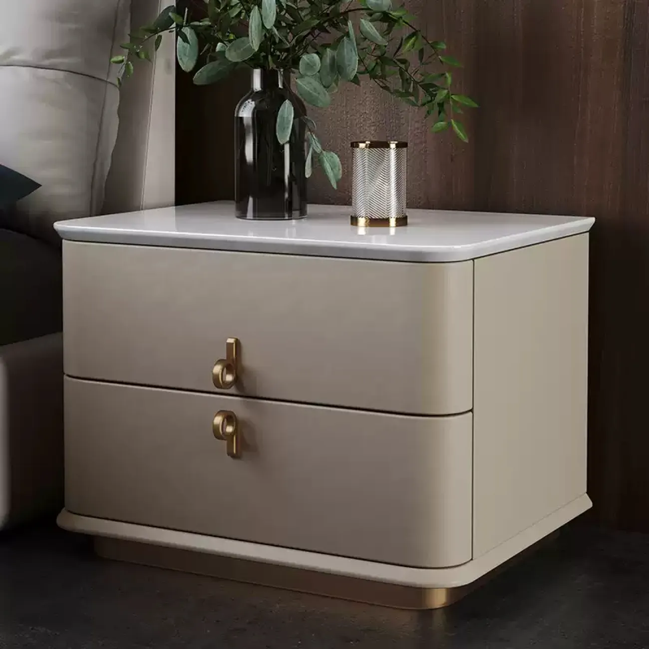 Элегантная прикроватная тумба Wand с мраморной столешницей TB39463-32 Элегантная прикроватная тумба Wand с мраморной столешницей TB39463-32