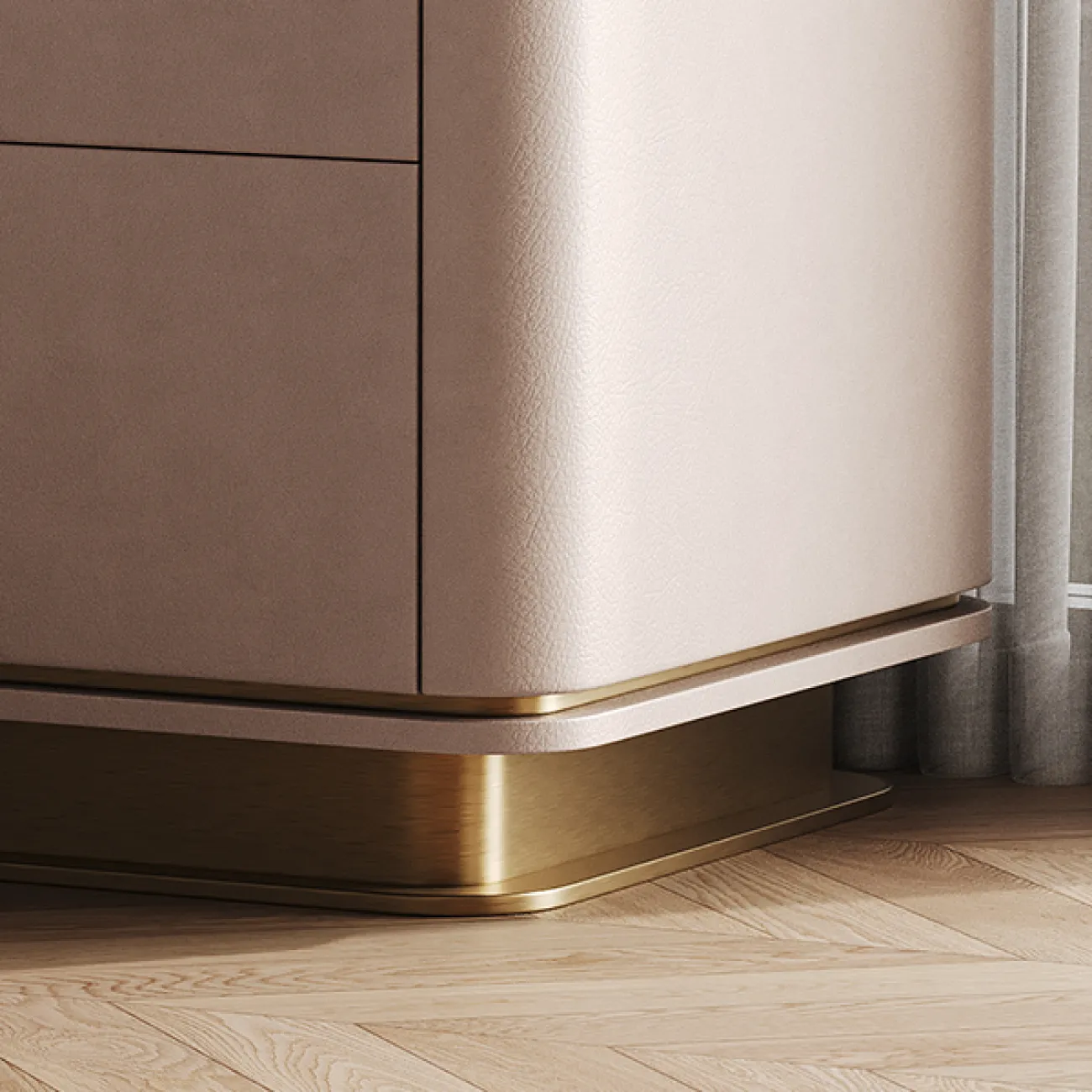 Элегантная прикроватная тумба Wand с кожаной обивкой TB39469-32