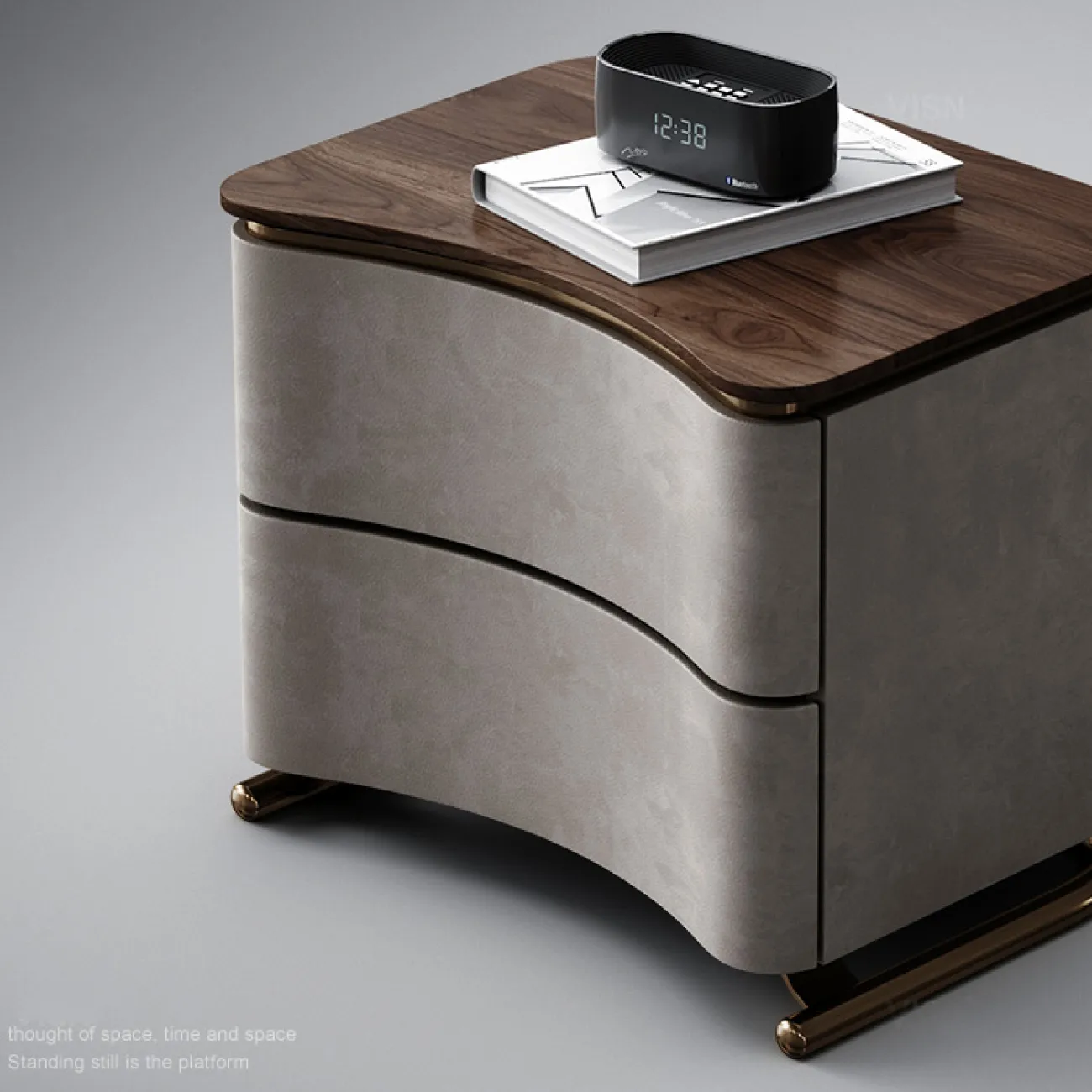 Элегантная прикроватная тумба Wand с кожаной обивкой TB39471-32