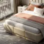 Роскошная двухспальная кровать Wand с кожаной обивкой KR39472-32