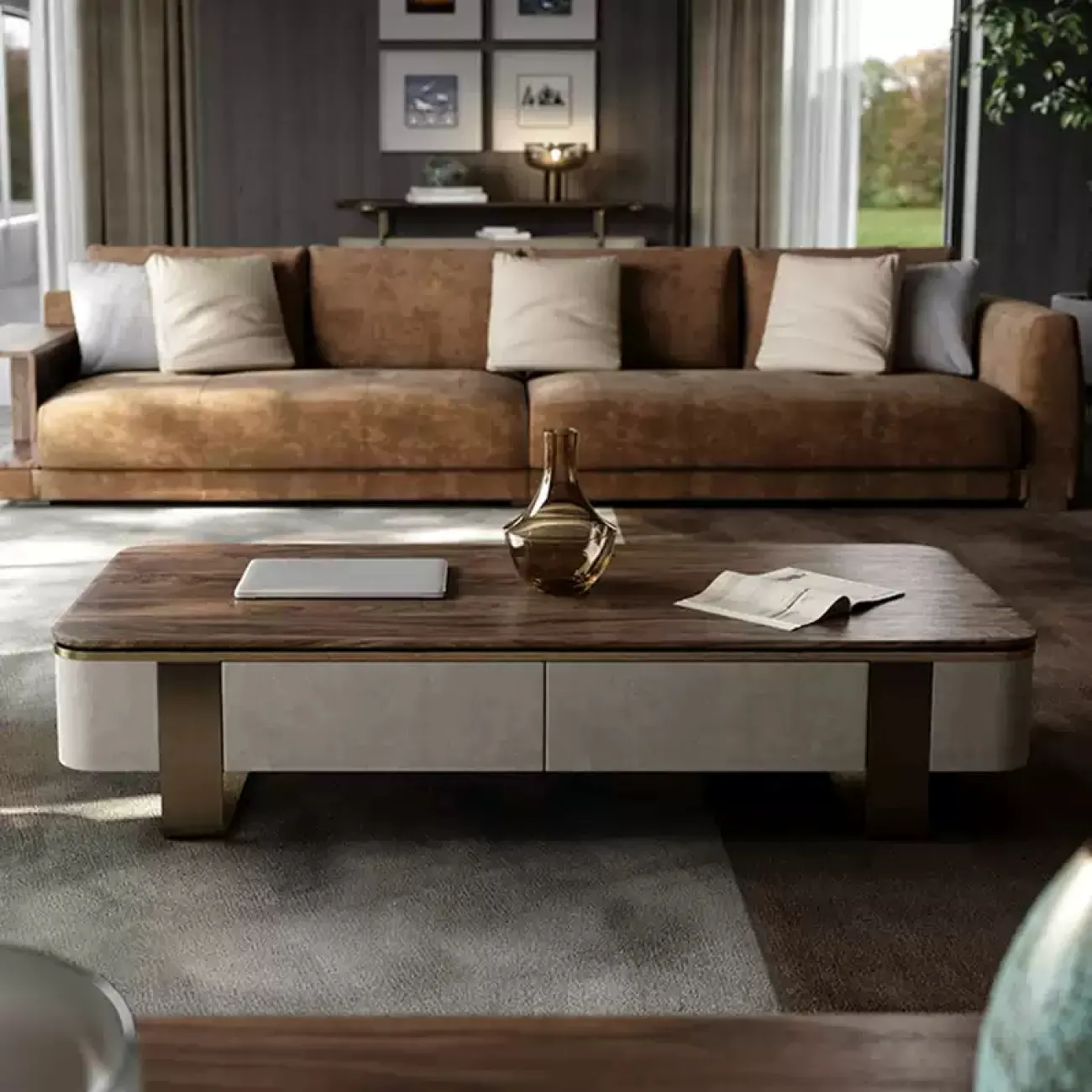 Роскошный журнальный столик Wand со столешницей из ореха JS39473-32