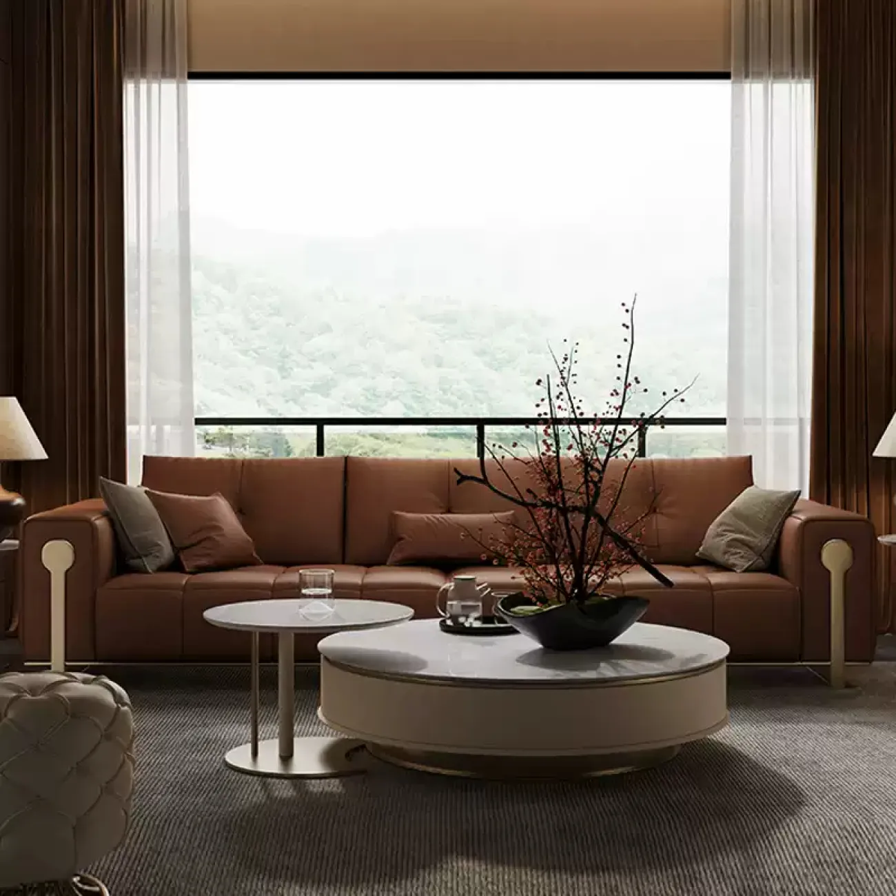 Роскошный диван Wand из разных видов кожи DV39475-32