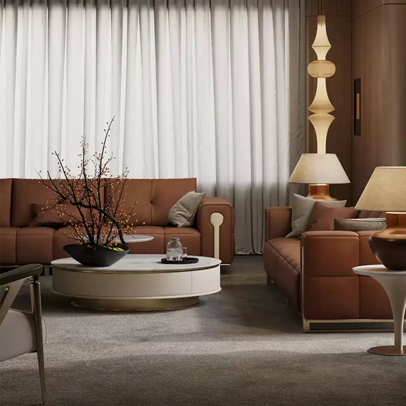 Роскошный диван Wand из разных видов кожи DV39475-32