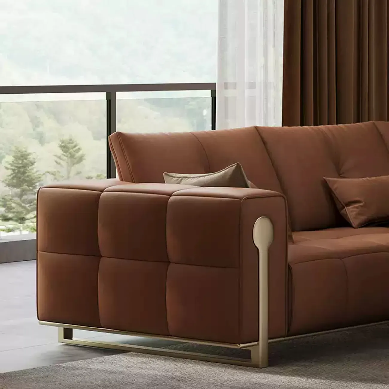 Роскошный диван Wand из разных видов кожи DV39475-32