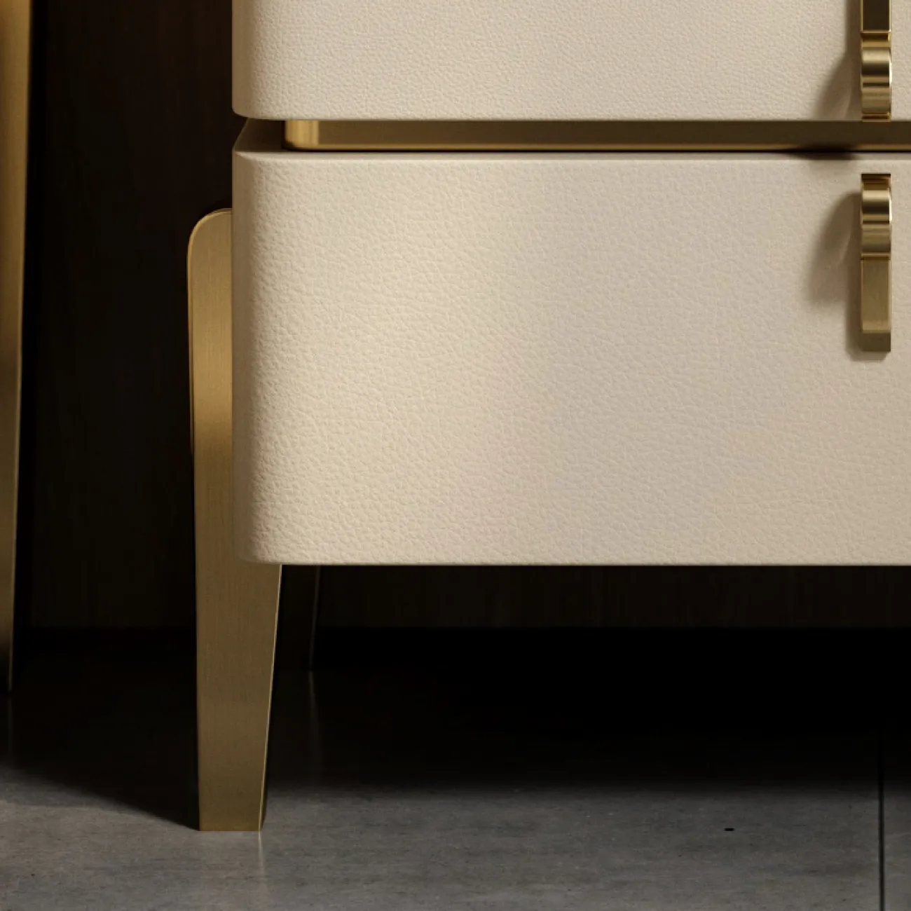 Элегантная прикроватная тумба Wand с кожаной обивкой TB39478-32 Элегантная прикроватная тумба Wand с кожаной обивкой TB39478-32