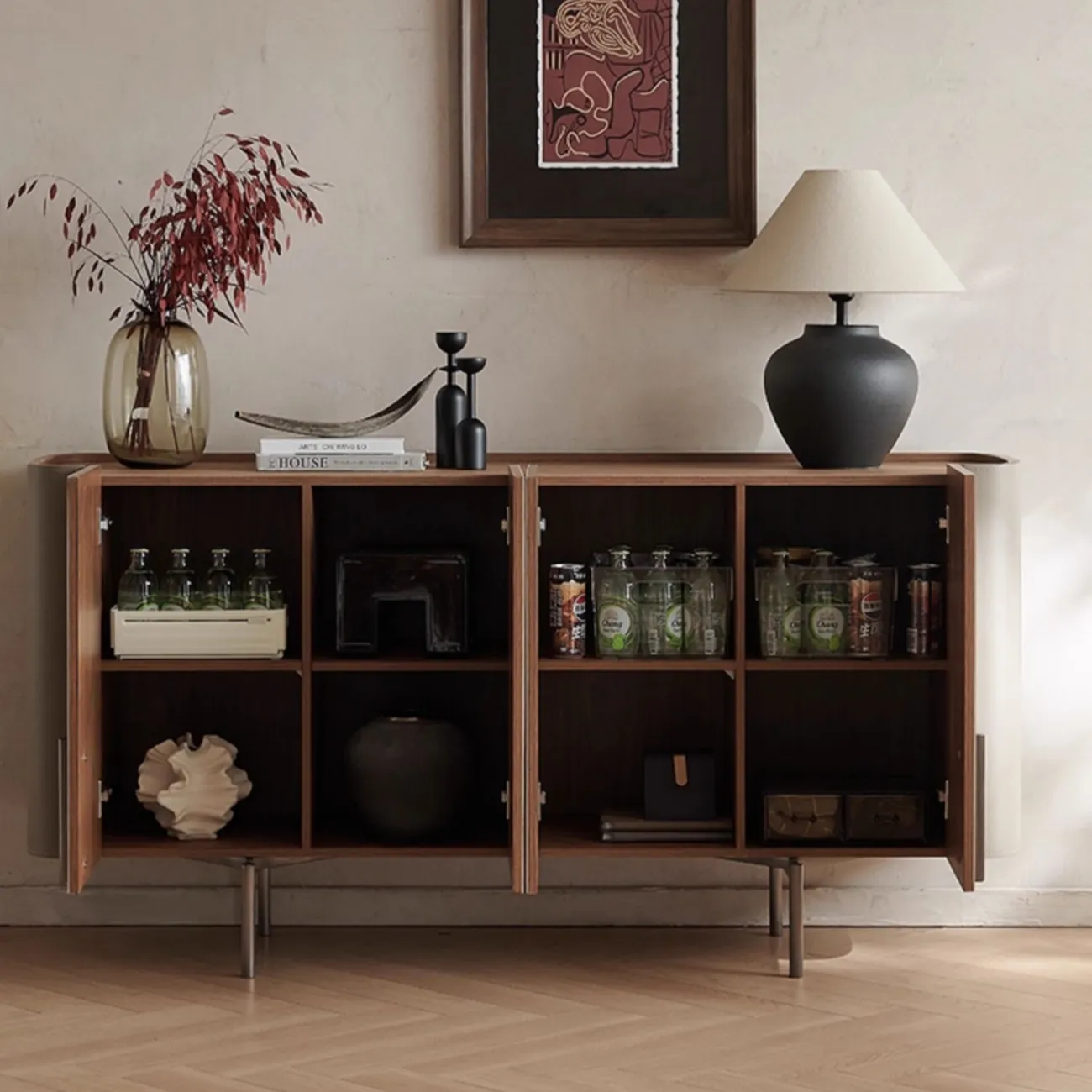 Роскошный комод Wand с кожаной обивкой KD39480-32 Роскошный комод Wand с кожаной обивкой KD39480-32